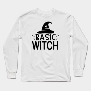 Basic Witch With Witch Hat Long Sleeve T-Shirt
